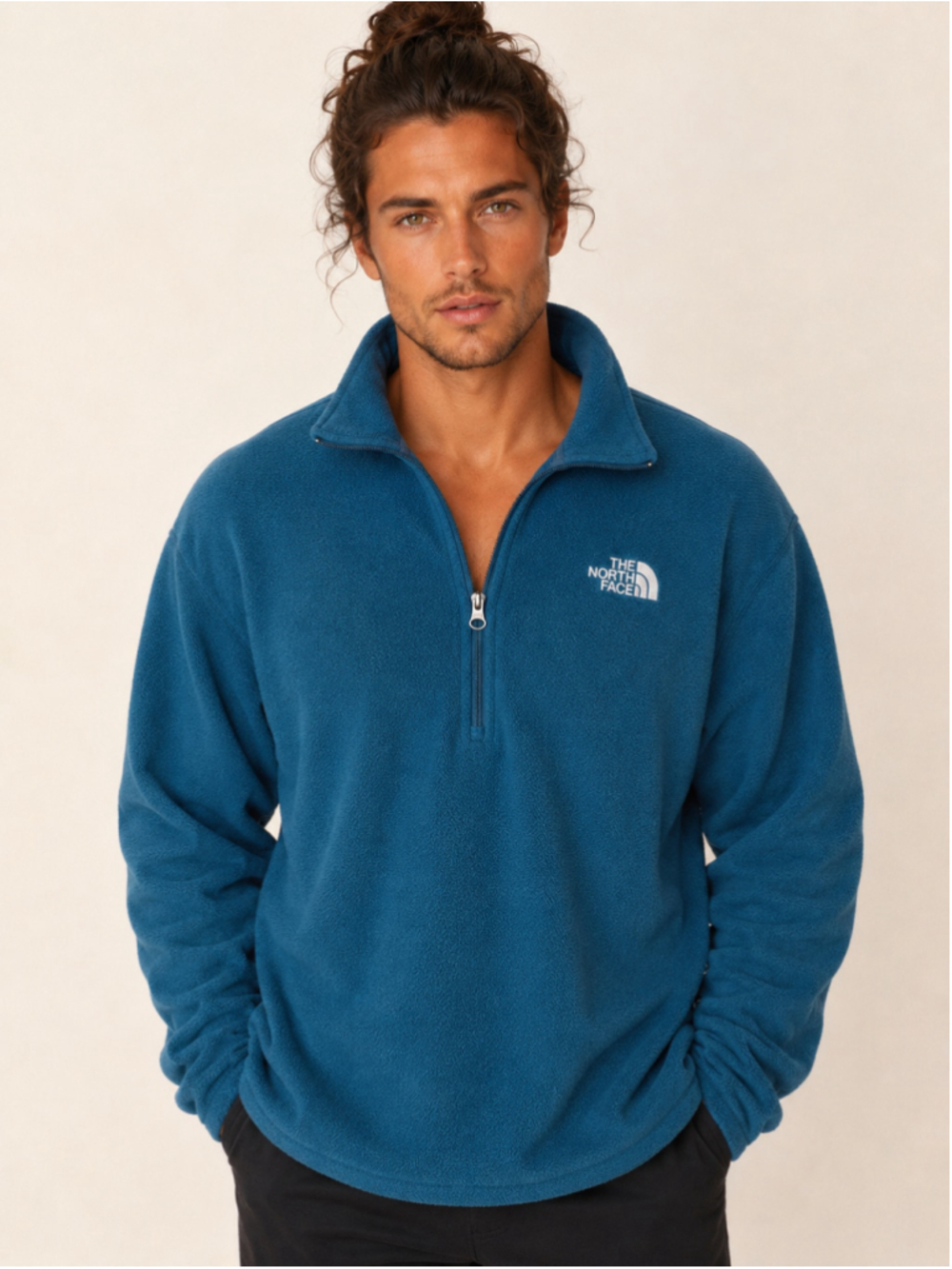 The North Face Fleece Pullover XXL Teal Quarter Zip Outdoor Gorpcore Hiking Ski